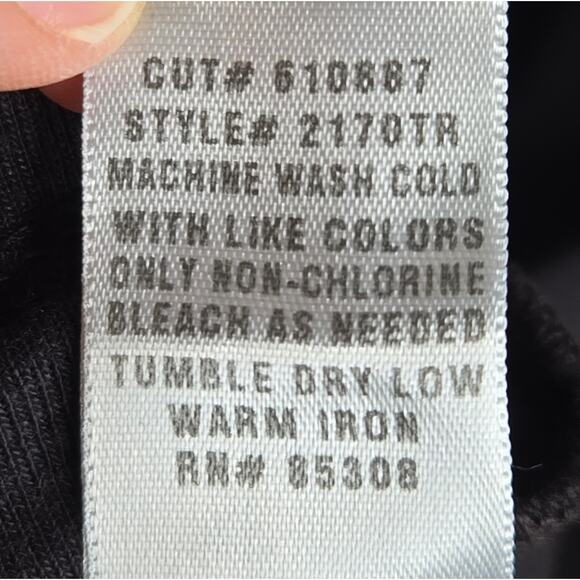 BARBARA LESSER Fibers Black Cowl Neck Long Sleeve Mixed Media Top Size M - Picture 7 of 7